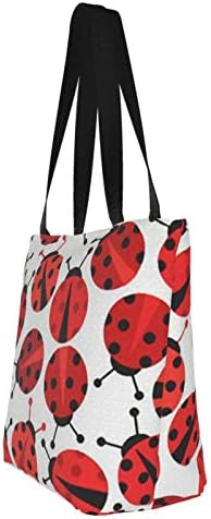 Урбана Зоологија Лејдибагс црвена жена природна памучна торба за еднократна употреба | Инспиративна жена Еко-пријателска памучна торба за