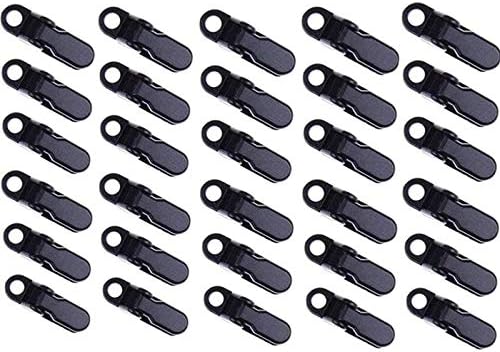 Warmshine 40 пакувања Мал стегач Tarp Awning Click Set Tarp Clips Black Trap Clips Clips Jaw Shaw Snaps Camping Clamp Clips Clips