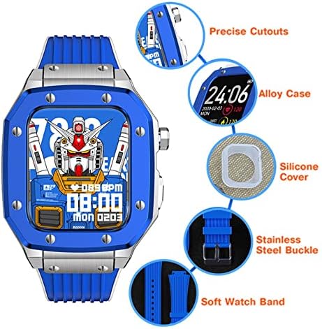 Случај за часовници на легура на zhtus за iWatch Series 7 6 5 4 SE Cover For Apple Watch Band 44mm жени 42мм 45мм луксузен метал гума од