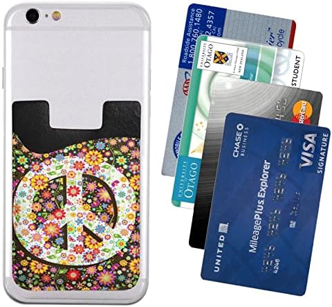 Хипи цветен мир знак мобилен телефон пакет моден мобилен телефон клип лепила паричник лична карта за кредитна картичка клип