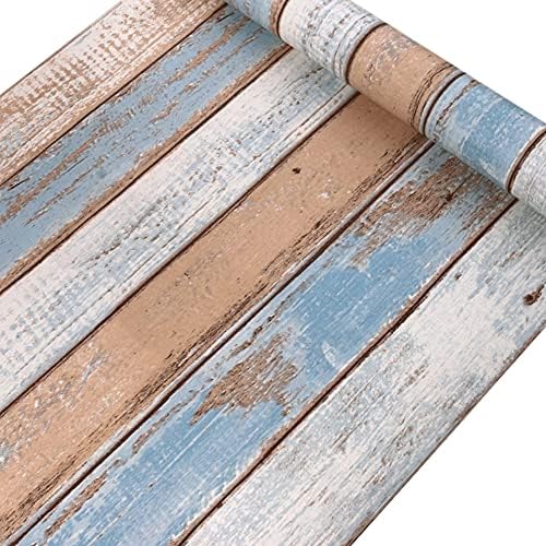 Мојши Шарена дрво жито хартија Декоративна фиока за фиоки за фиоки за само-лепете ја налепница 17,7 инчи од 78,7 инчи