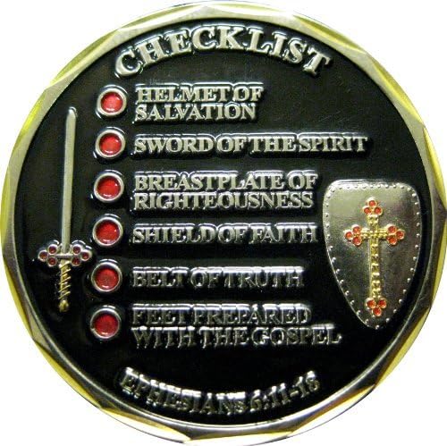 Христијански Војник Список За Проверка Предизвик Монета Ефесјаните Монета Религиозни Подароци