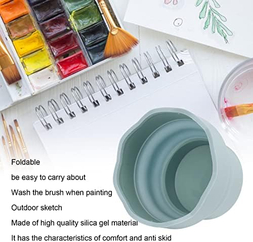 Преносна мијалник за четка за бојадисување со боја, силиконска корпа за миење четки за чистач за сликање на вода за сликарство за акварел