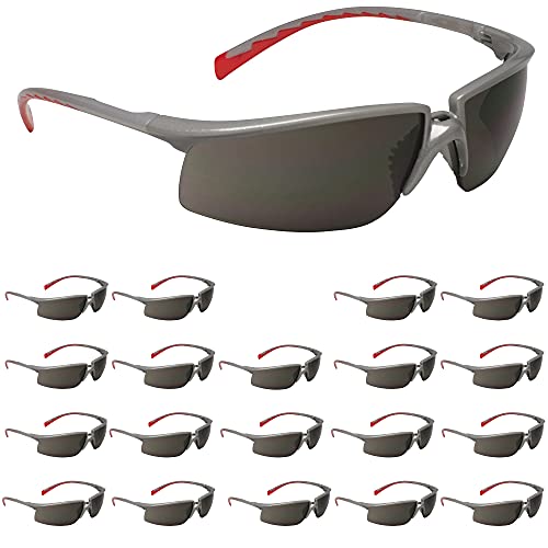 Безбедносни очила од 3 метри, привико, 20 пакувања, ANSI Z87, сива леќа против магла, сребрена рамка, европски стил