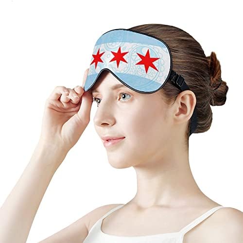 Чикаго Пејсли знаме за спиење маска мека маска за очи за очи со прилагодлива лента за мажи жени