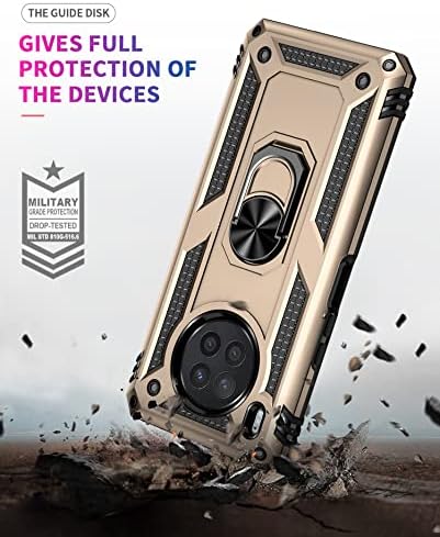 Покриеност со телефон со LONUO, компатибилен со Huawei Nova 8i Case Mobile телефон со магнетски држач за куќиште, заштита од шок од