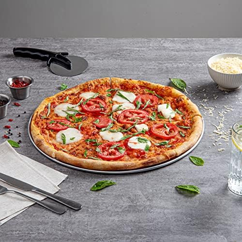 Мет Лукс 16 Инчен Комерцијални Пица Тава, 1 Купе Стил Пица Готвење Послужавник-Тешки, 18-Мерач, Алуминиум Круг Плех, Печење Рерна, за пици &засилувач;