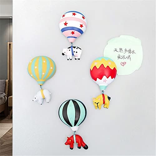 Јасни налепници за ладилница за чиста мушка, симпатични украси со балон со топол воздух смола магнет пораки налепници креативно