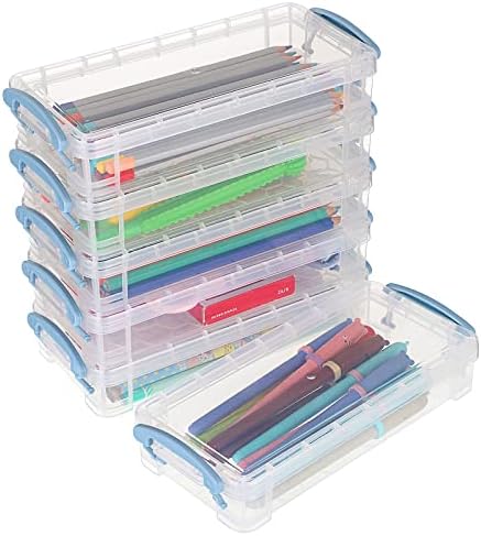 Btsky сет од 6 големи кутии со молив со капацитети, канцелариски материјали за складирање кутија за складирање, четки за сликање моливи