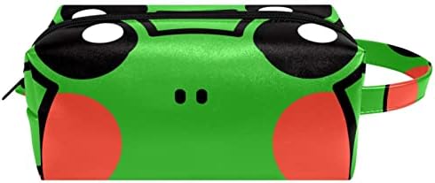 Тбуобт Торба За Шминка Патент Торбичка Патување Козметички Организатор За Жени и Девојки, зелена животинска жаба