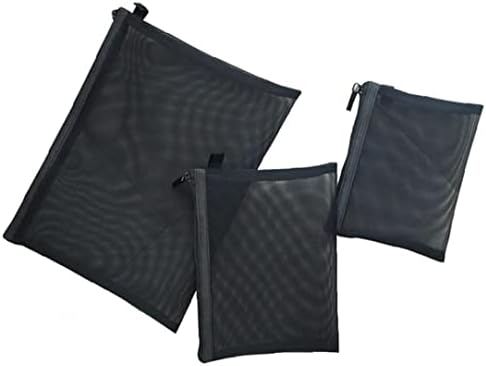 Решетки Козметички Патент Кеси, 3 парчиња Црна Шминка Торбички Пенкало Молив Организатор Случај За Патување Чанта Пелена Торба