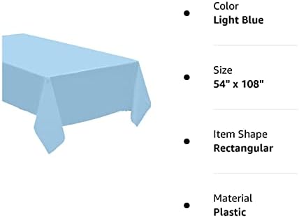 QQUOTLET Пакет од 4: Пластични Чаршафи За Еднократна Употреба / Покривки За Маса, 54 x 108 инчи Секој, 54 инчи x 108 инчи
