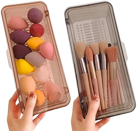 Т-ЖЕШКА Креативна Едноставна Кутија За Складирање Четки За Шминка Со Капак Отпорен На Прашина Кармин За Јајца Пренослив Транспарентна