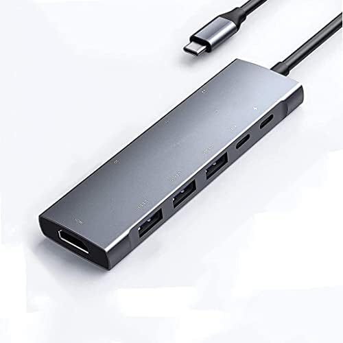 GXBPY USB C ЦЕНТАР СО 4k Pd Полнење, Sd/Микро Читач На Картички, USB 3.0, 3.5 mm Приклучок За Слушалки Тип C