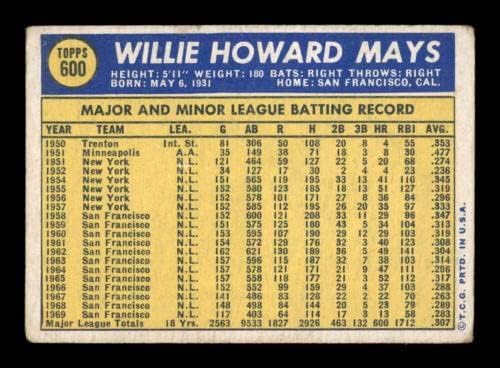 600 Вили Мејс - 1970 година Бејзбол картички на Топс оценети VG - картички за дебитантски плочи за бејзбол