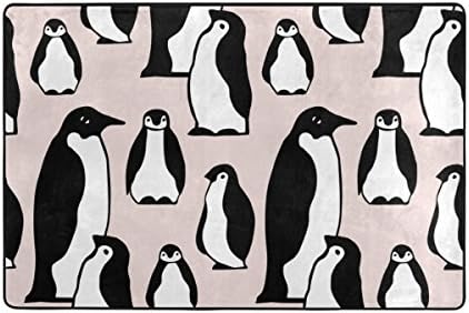Colourlife лесен тепих душеци подрачје меки килими под мат декорација за детска соба дневна соба спална соба 72 x 48 инчи пингвини собирање