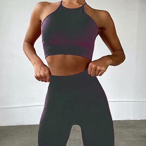 Слатиом јога постави беспрекорни спортски костуми за спортска облека со две парчиња жени фитнес женска облека тренингот женски мин.