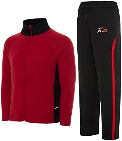 X-2 Машка активна облека за активни облеки 2 парчиња Поставете фудбал загревање на костумот Целосно џогирање на zip, кој работи со потта