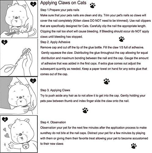ЏОЈЏУЛИ Мека Мачка Писе Капачиња За Нокти Канџи Капаци За Мачки Шепи Чешлање Нега На Канџи, 100 парчиња 4 Големина од 1 Сјај Сјај &засилувач;