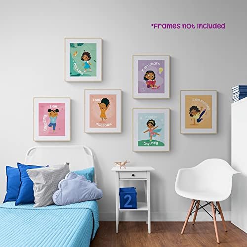 Печати слики - Декорирање на девојчиња - црна девојка wallидна уметност мотивациска постер - декор за девојчиња во спална соба - мотивациска