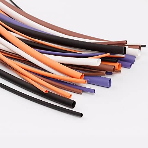 100 парчиња разновиден сооднос 2: 1 Сет за цевки за намалување на топлината 6 со 6 големина Електронски кабел за кабел за намалување на