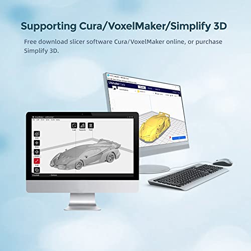 Voxelab Aquila C2 3D печатач, целосно со отворен извор FDM DIY печатачи со отстранлива површинска плоча и продолжена функција