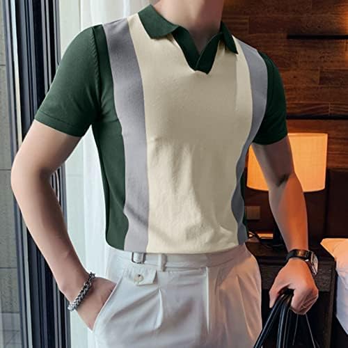 Менс модно случајно копче лапел кратки ракави маица јакна од врвот тренинг поставен краток