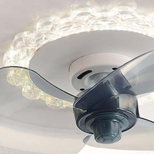 KMYX креативен вентилатор тавански светло LED Stepless Dimmable далечински управувачки ламби тела 6 запчаници прилагодување на ветер