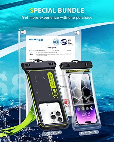 Humixx Водоотпорен Телефон Торбичка Во Собата [Лесен Допир + Сунѓер Плови] Ip68 Водоотпорен Телефон Случај За Плажа Подводни