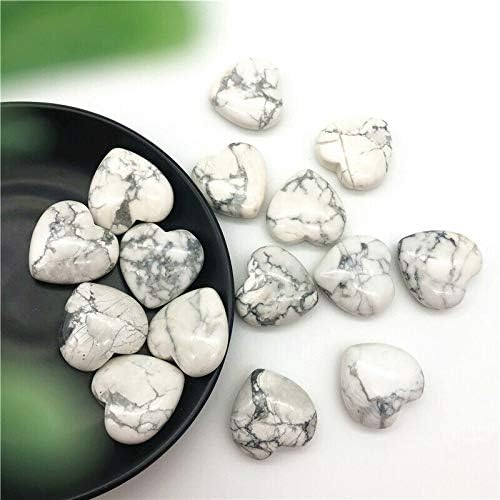 Ertiujg Husong312 1pc Природна бела тиркизна полиран кристал во форма на срце, лековити декор, подароци, природни камења и минерали кристал
