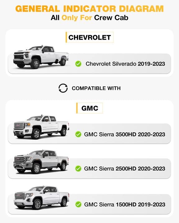 3W подот душеци се вклопуваат за 2019-2023 Chevy Silverado/GMC Sierra Denali 1500 & 2020-2023 GMC Sierra 2500HD/3500HD екипа кабина