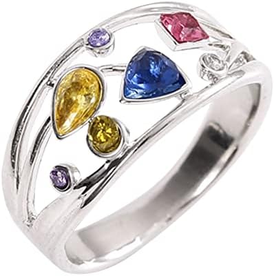 2023 Ново следете ги вашите прстени прстени прстени за жени за роденденски подарок за нејзиниот сребрен шарен геометриски шуплив ринген