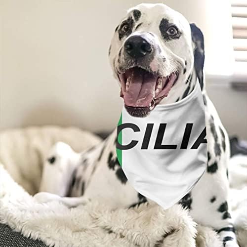 Сицилијански На Италијанско Знаме Куче Бандана Јаки Триаголник Марамче Лигавчиња Шалови За Миленичиња