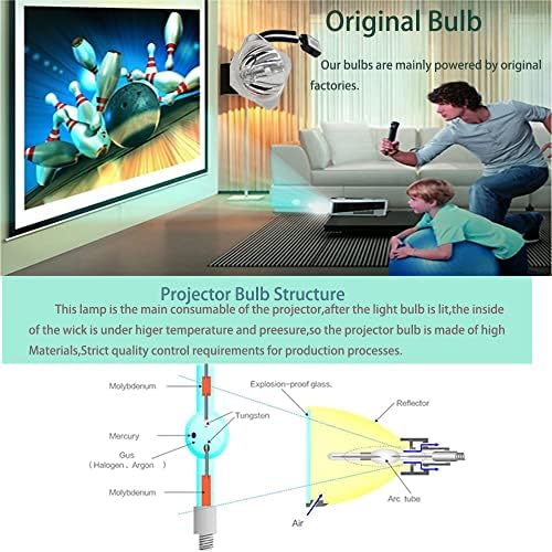 Оригинална оригинална ламба/сијалица за проектор за замена со куќиште за EPSON V13H010L62 V13H010L63 ELP-LP62 ELP-LP63 Проектор-