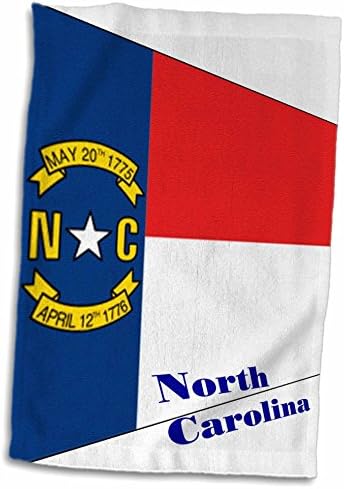 3Д розово печатење на знамето на Северна Каролина во современо TWL_203880_1 пешкир, 15 x 22