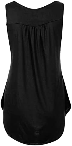 Фрагарн резервоар врвот за жени лето обична цврста боја на ракави без ракави, разурнати V вратот лабав вклопување основни врвови за вежбање на кошули