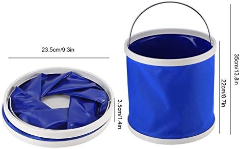 Контејнер за складирање на кампување, 2 парчиња корпа за склопување на сина мултифункционална корпа за вода за преклопување за кампување