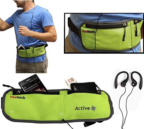 Navitech Green MP3/MP4 трчање/џогирање на спортски ремен отпорен на вода/лента за половината компатибилен со Sony NWZA-15