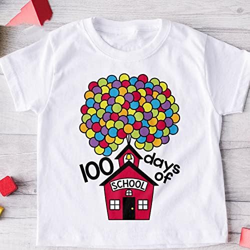 100 дена на училиште смешни 100 балони симпатична маица за деца, маица со момчиња од училиштата, 100 дена училишна маичка