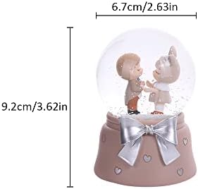 Симпатична мила за снег, 2 парчиња 45мм вода глобус со LED светла за промена на бојата, Божиќен роденден подарок за Валентин за девојка сопруга