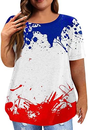 Патриотски кошули за жени американско знаме кошула обични летни врвови со кратки ракави маички патриотски удобни лабави кошули врвни врвни
