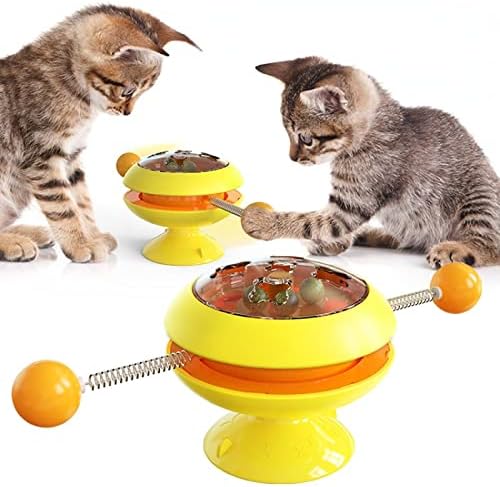 Играчки за мачки за грамофони со лигавици, интерактивни играчки за пролетни топки, бркање маче стап, играчки за ролери за мачки во затворен