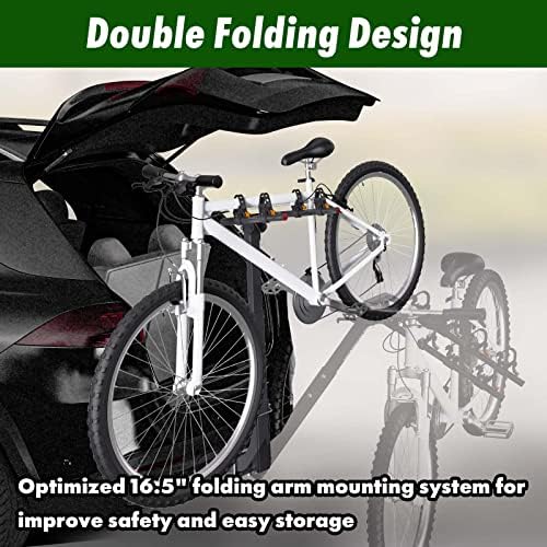 Gude 2 велосипед решетката за монтирање, тешка легура на челични велосипеди со 2 '' приемник за метеж, двојно преклопување на рацете за велосипеди