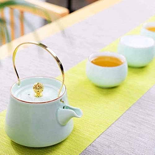Чај од чај од керамика ， кревање тенџере рачка отпорна на топлина керамика цветен чај чај чај чајник чајници