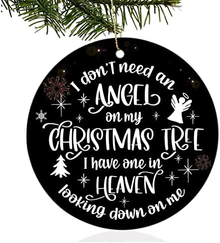 Anlemin Божиќ во рајот Орнамент Персонализиран спомен украс за дрво хризма, Божиќно дрво што виси во спомен на саканите подароци