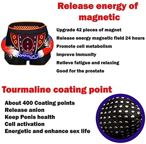 Машки Боксерски Гаќи Турмалин Магнетна Терапија За Простата Долна Облека За Проширување На Здравствената Заштита, 2-Пакет