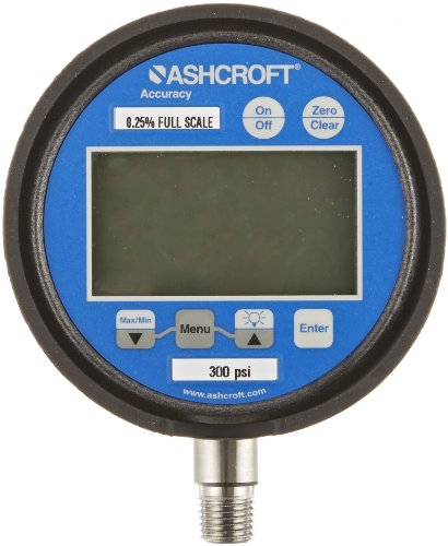 Ashcroft Type 2074 Case од не'рѓосувачки челик сув исполнет со дигитален мерач на дигитален притисок, приклучок од не'рѓосувачки