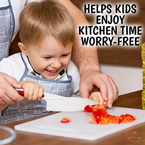 Зулај детски нож поставен за готвење и сечење овошје, зеленчук и торта - Совршен почетник нож поставен за мали раце во кујната -