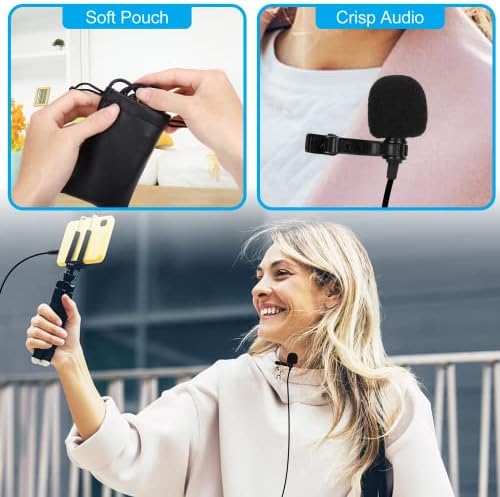 Професионална оценка лавалиер лапел микрофон за Huawei P Smart Pro 2019 Компатибилен со iPhone телефон или блогирање на фотоапарати