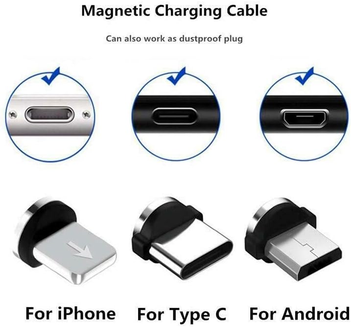 ЧАЈПРВО 3 во 1 Магнетски USB ТИП Ц 8-Пински Полнач За Полнење Кабел За Паметен Телефон